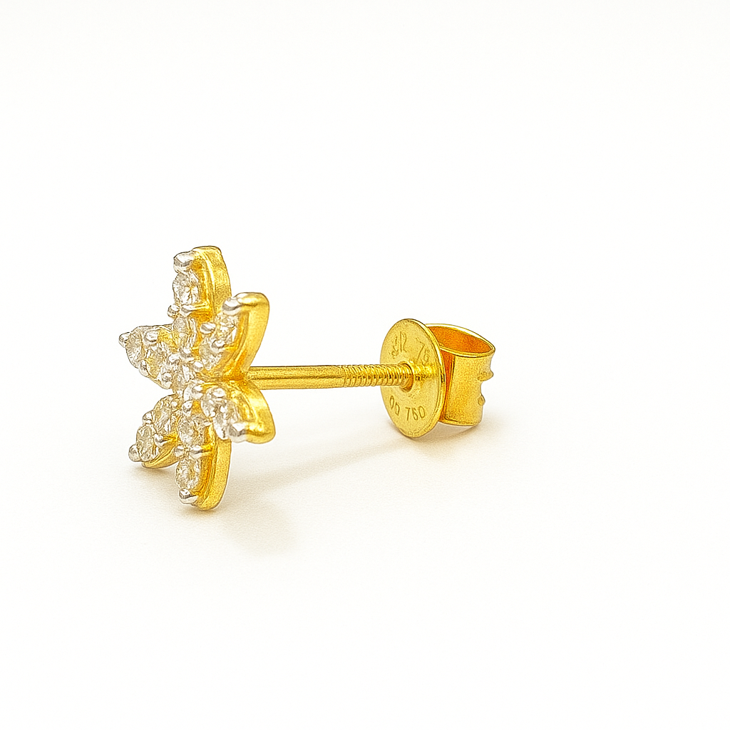 SIX-PETAL FLOWER STUDD EARRING