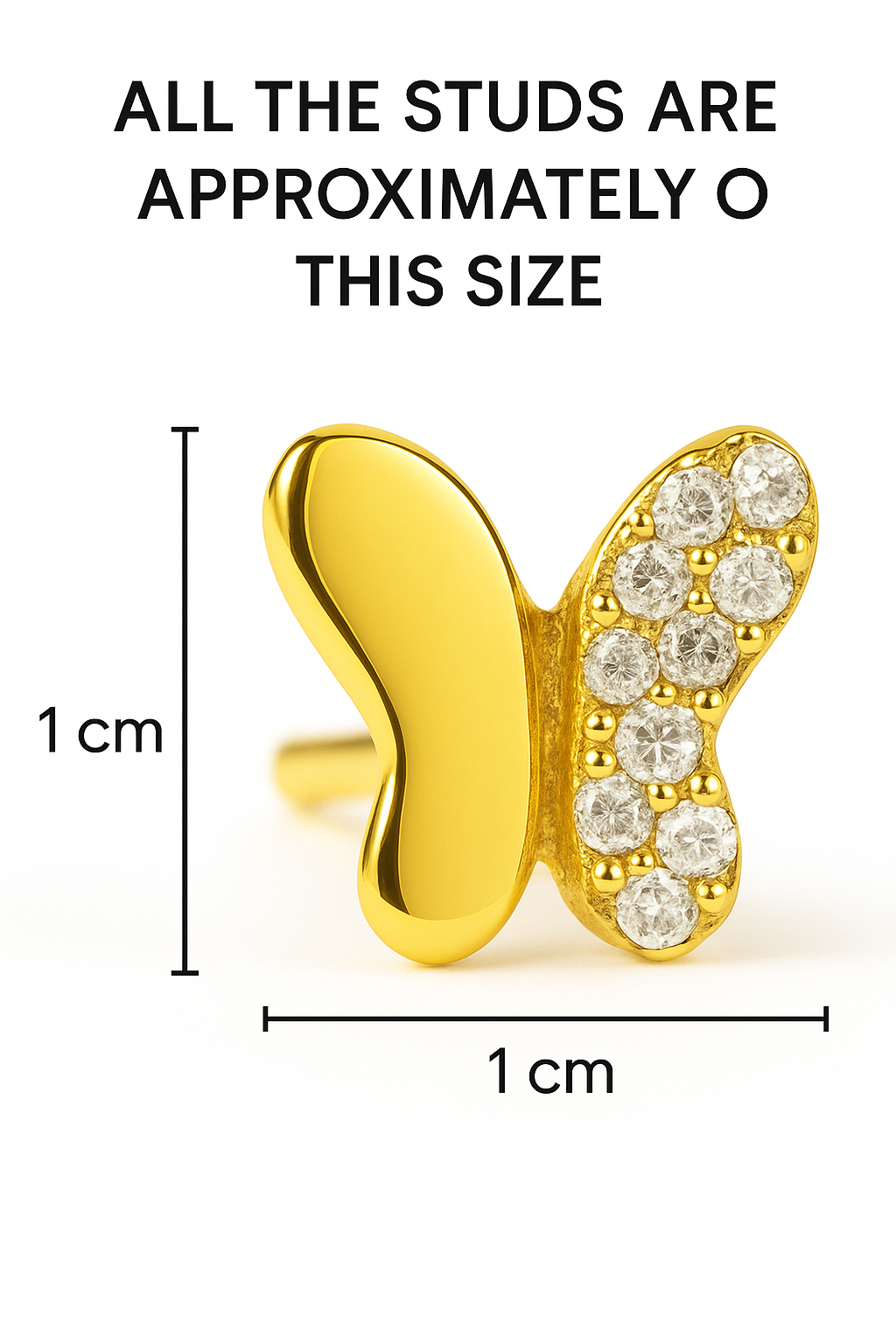 BUTTERFLY STONE STUD EARRING (TOPS)