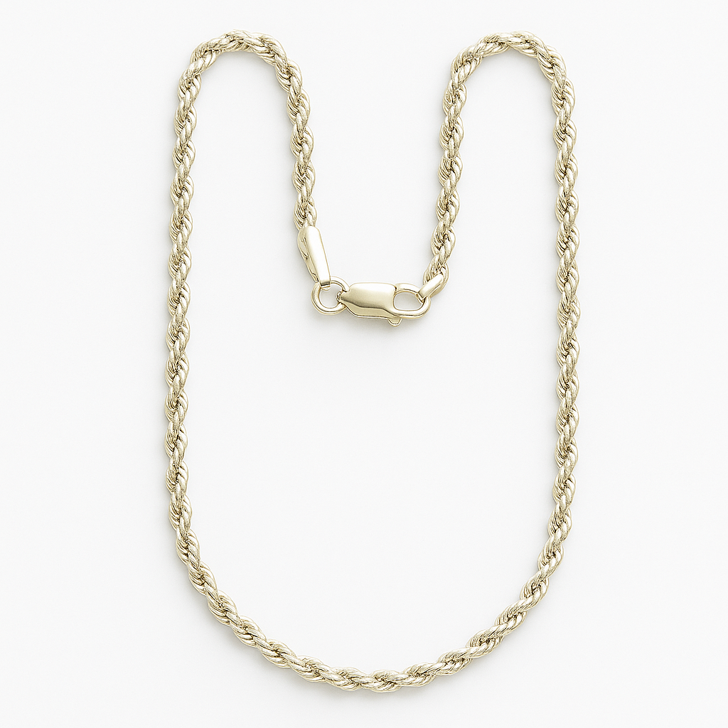 Silver Crest Chain / Solid rope chain 20 inch