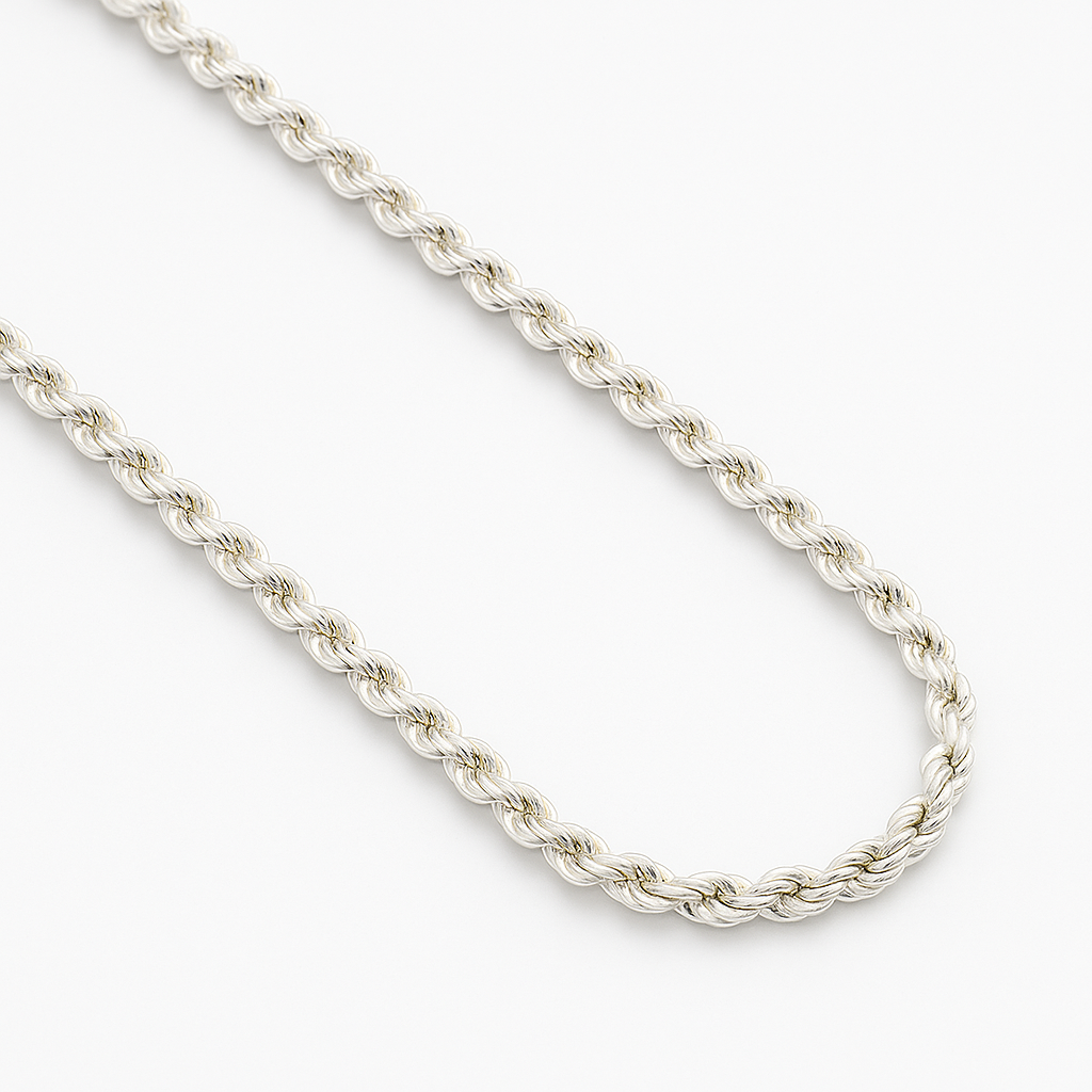 Silver Crest Chain / Solid rope chain 20 inch