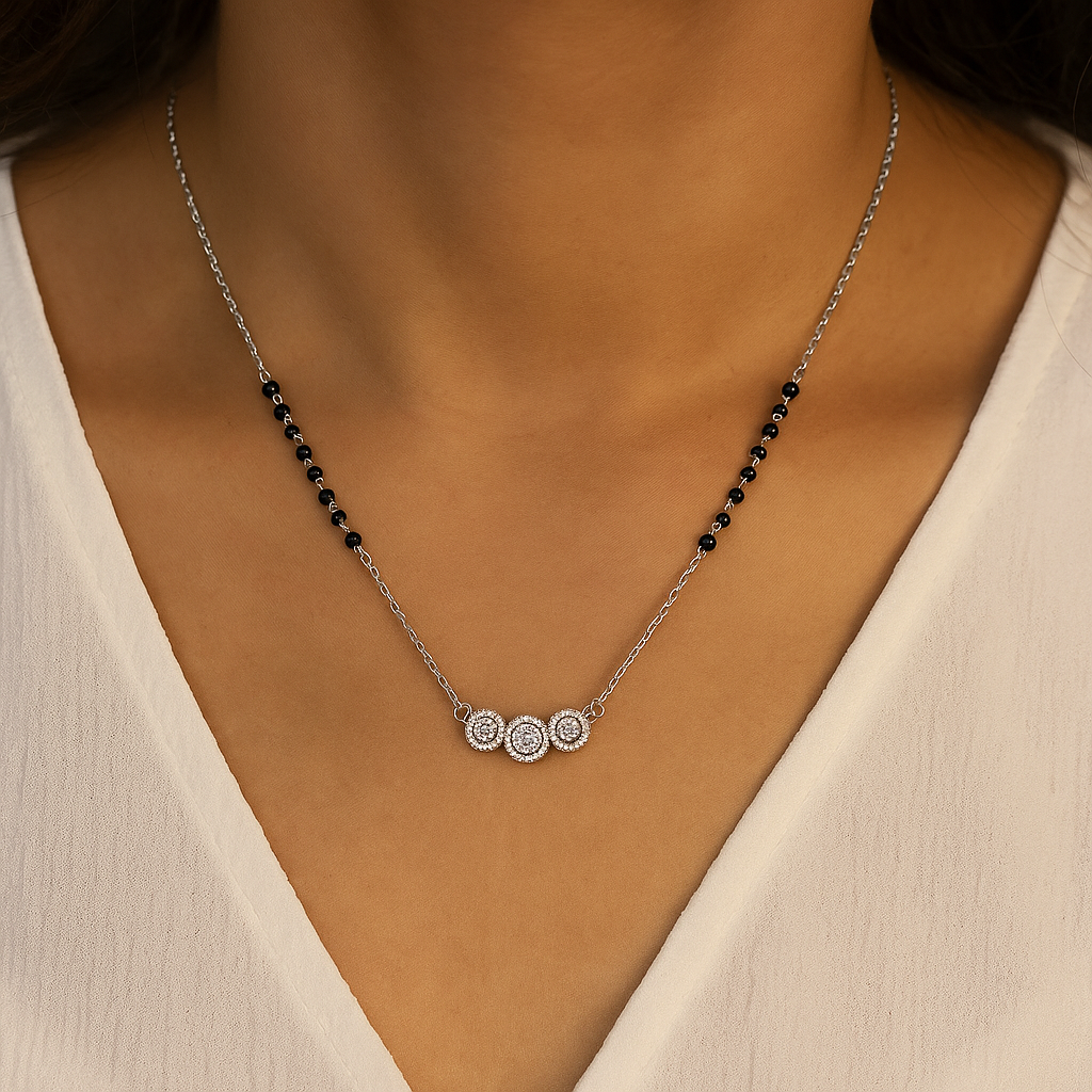 Silver mangalsutra