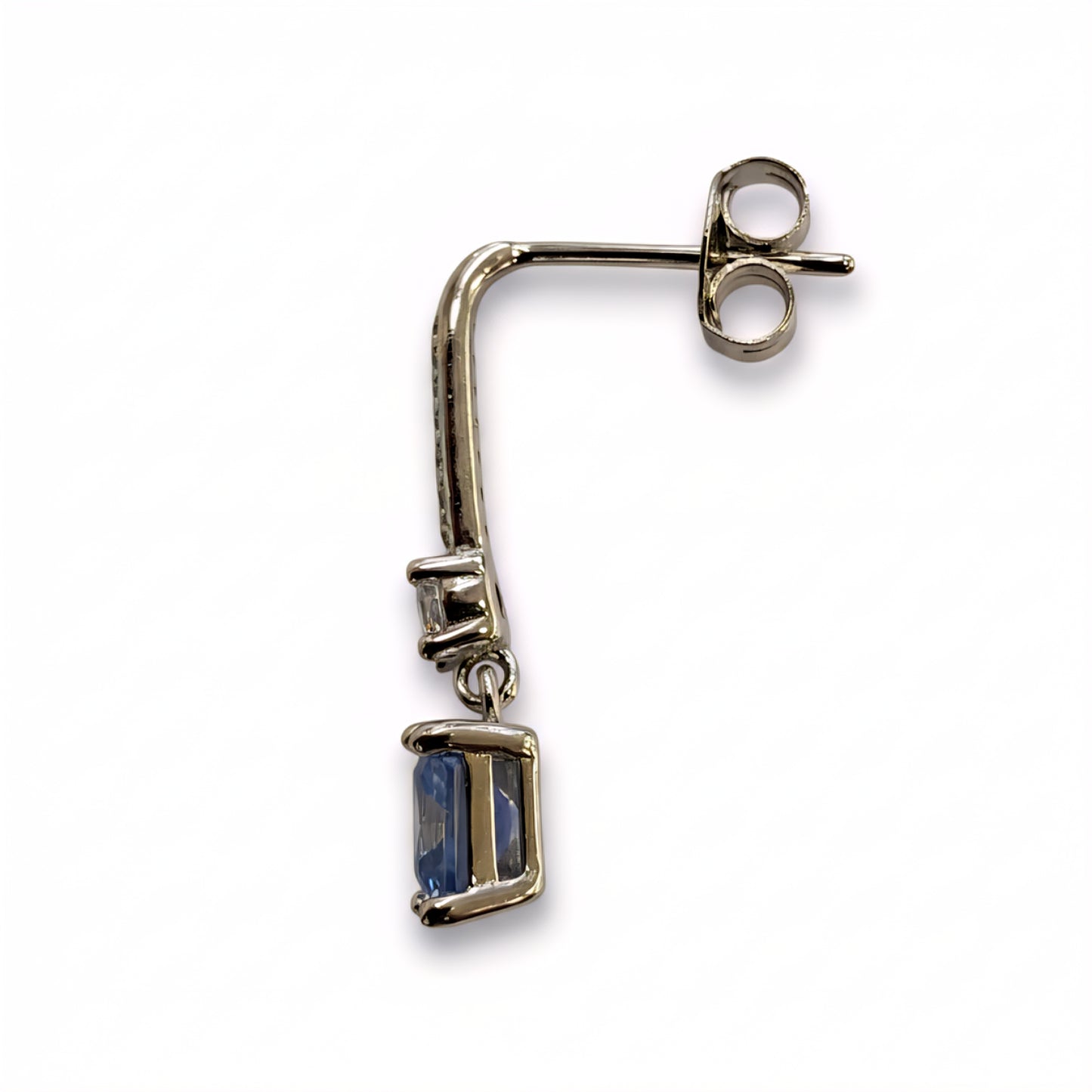 Drop Dangel Earring with white, ocean blue & ruby colour stones