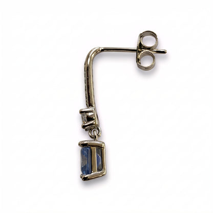 Drop Dangel Earring with white, ocean blue & ruby colour stones
