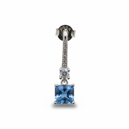 Drop Dangel Earring with white, ocean blue & ruby colour stones