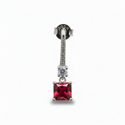 Drop Dangel Earring with white, ocean blue & ruby colour stones