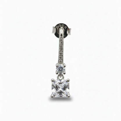 Drop Dangel Earring with white, ocean blue & ruby colour stones