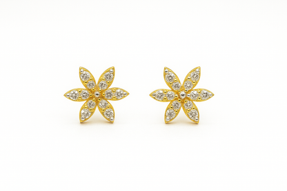 SIX-PETAL FLOWER STUDD EARRING