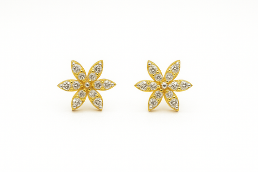 SIX-PETAL FLOWER STUDD EARRING