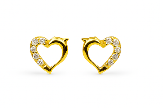 HEART SHAPED STUD EARRING