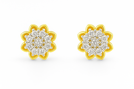 FLORAL CLUSTER STUD EARRING