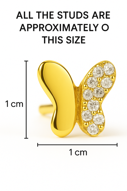 BUTTERFLY STONE STUD EARRING (TOPS)