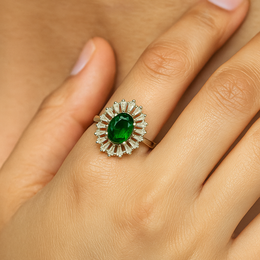 RING GREEN STONE