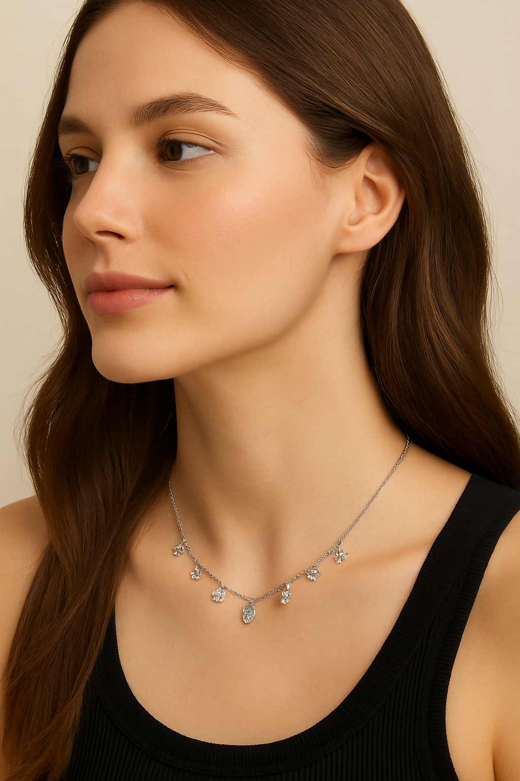 925 Sterling Silver Charm Necklace for Women | Heart, Star & Flower Pendant Design