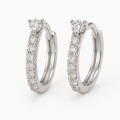 Sterling Silver Huggie Hoop Earrings – Sparkling Minimalist Design