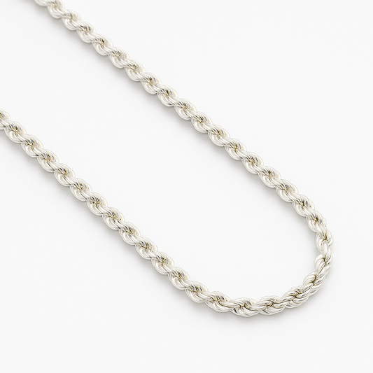 Silver Crest Chain / Solid rope chain 20 inch