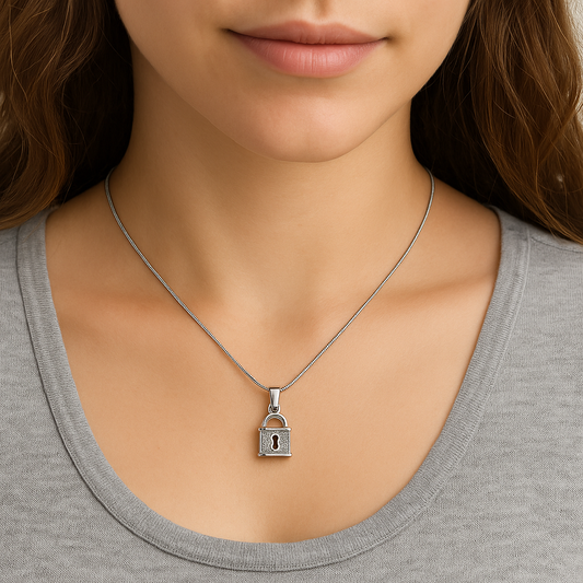SLEEK CHAIN WITH LOCK PENDENT