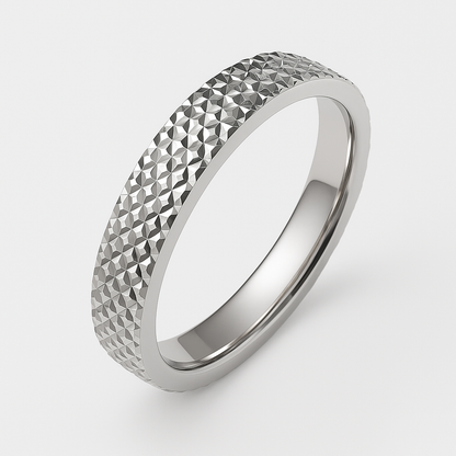 BAND RING DIAMOND TEXTURED (UNISEX & UNIQUE)