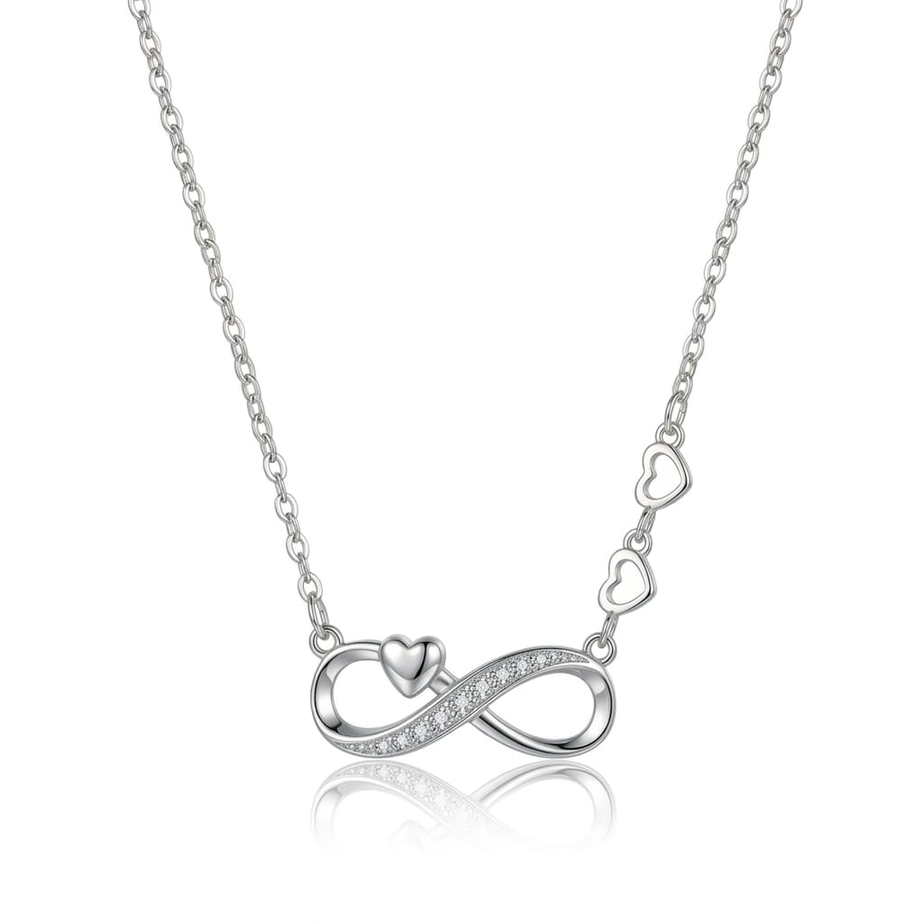 925 Sterling Silver Infinity Heart Necklace