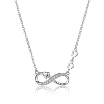 925 Sterling Silver Infinity Heart Necklace