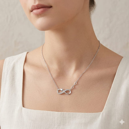 925 Sterling Silver Infinity Heart Necklace