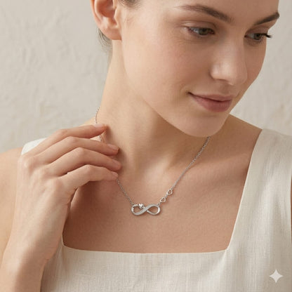 925 Sterling Silver Infinity Heart Necklace