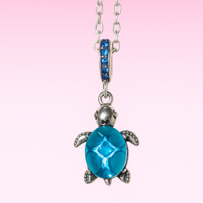 Pandora Charm / Pendent Ocean Blue Coloured Italian Murano Glass Sea Turtle Dangle  For Women