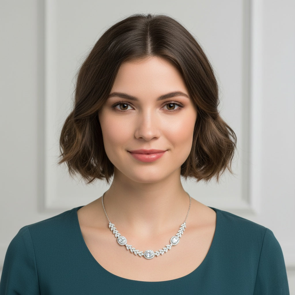 Pure 925 Sterling Silver Necklace with Tops for Women