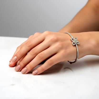 Pure Silver Folding Bracelet For Women | 925 Sterling Adjustable Bracelet