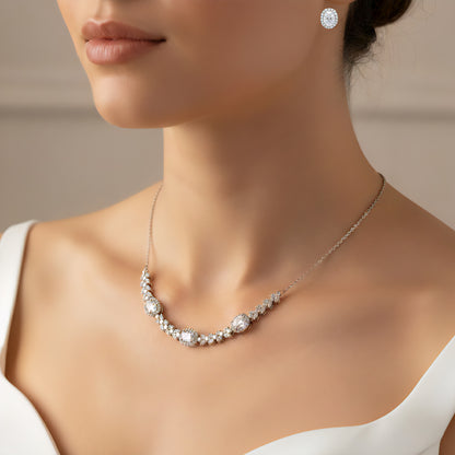 Pure 925 Sterling Silver Necklace with Tops for Women