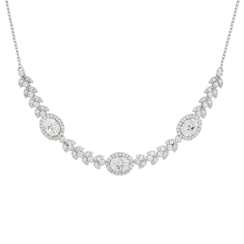Pure 925 Sterling Silver Necklace with Tops for Women
