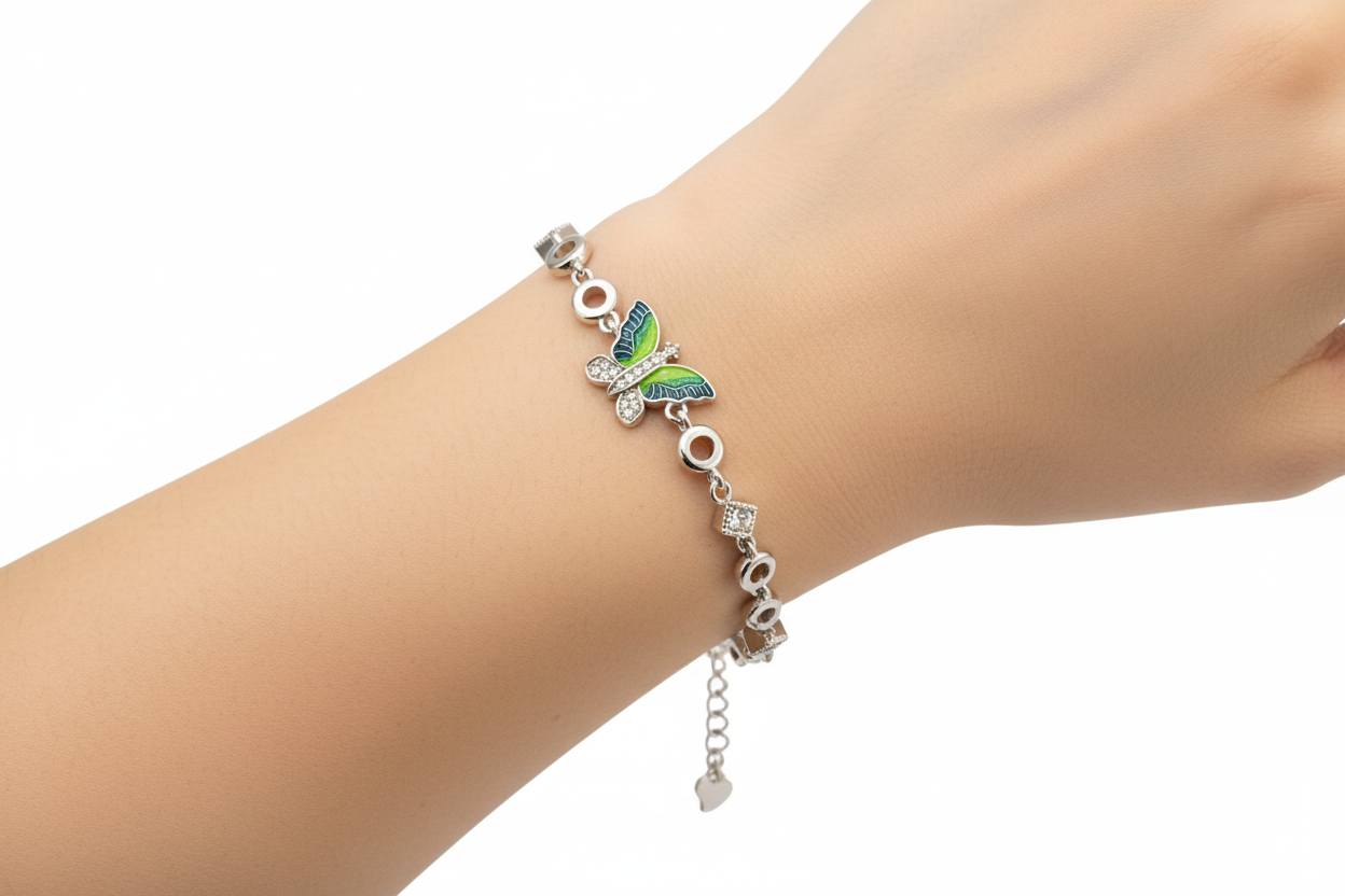 Butterfly sterling silver bracelet