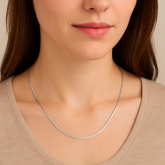 sleek chain ( Pure Silver Chain for Men Women 18 inch)