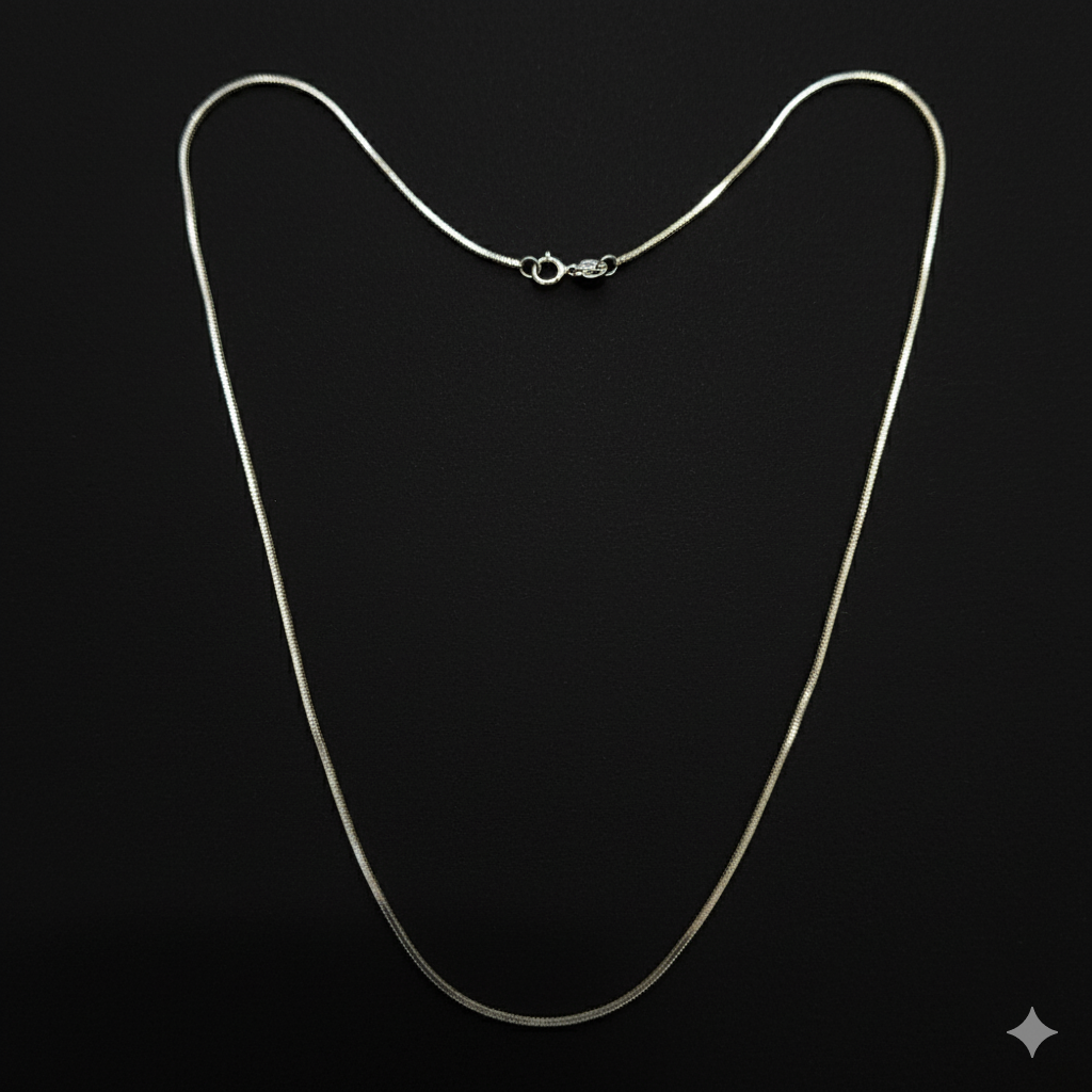 sleek chain ( Pure Silver Chain for Men Women 18 inch)