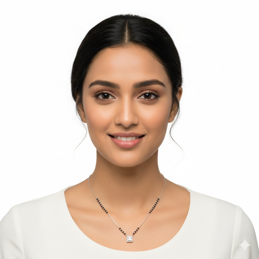 Pure silver mangalsutra