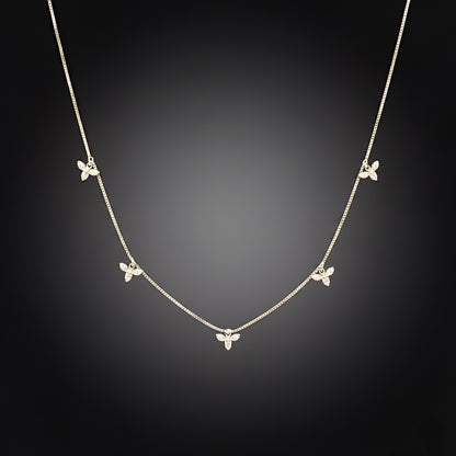 Necklace with multi leaf charms